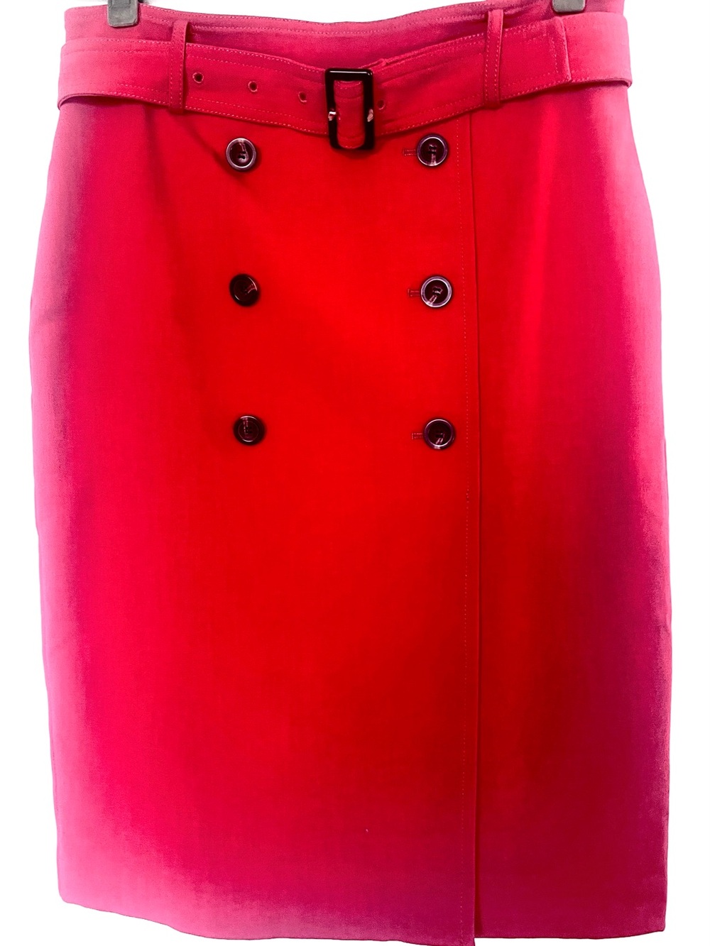 NWOT Ann Taylor Red Belted Trench Skirt Double Breasted Pencil Size 8